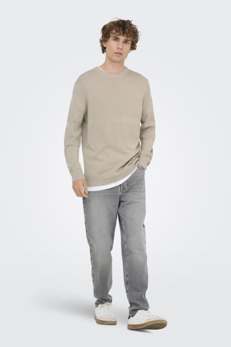 Only & Sons onsmalik reg 12 pinaple crew knit n